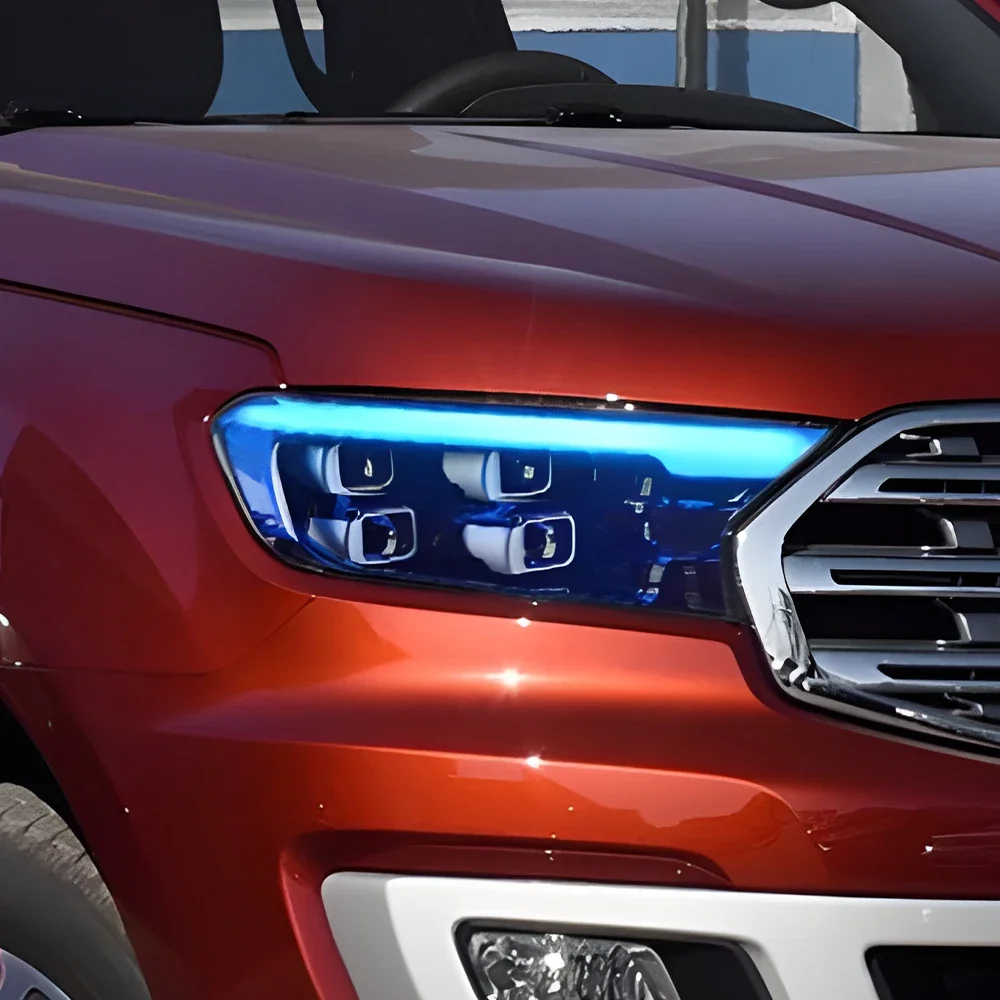 مصابيح السيارة الأمامية لفورد رينجر 2016-2020 LED مجموعة المصابيح الأمامية للسيارات ترقية الديناميكية DRL 4 عدسة العارض أداة اكسسوارات السيارات