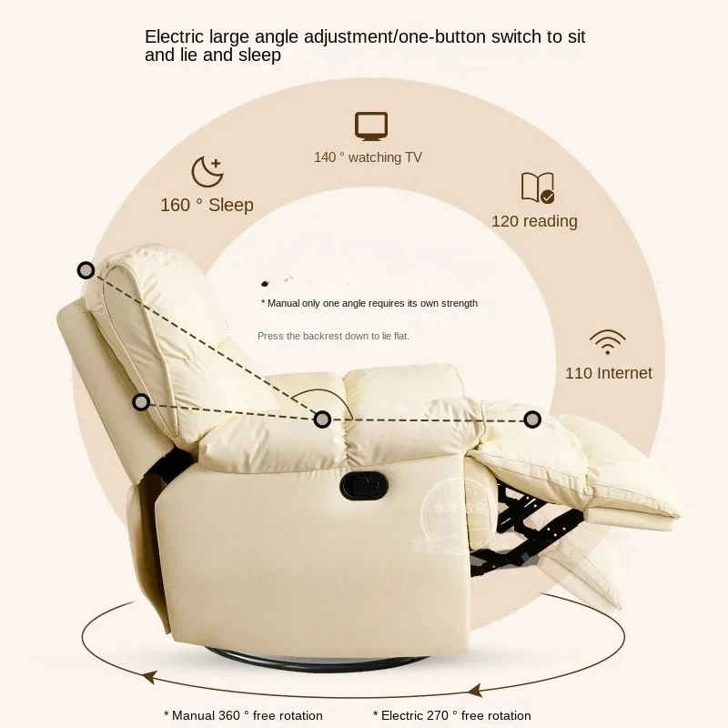 TQH multifunctional lazy sofa bed reclining space electric single recliner can be rotated small sofa cabin