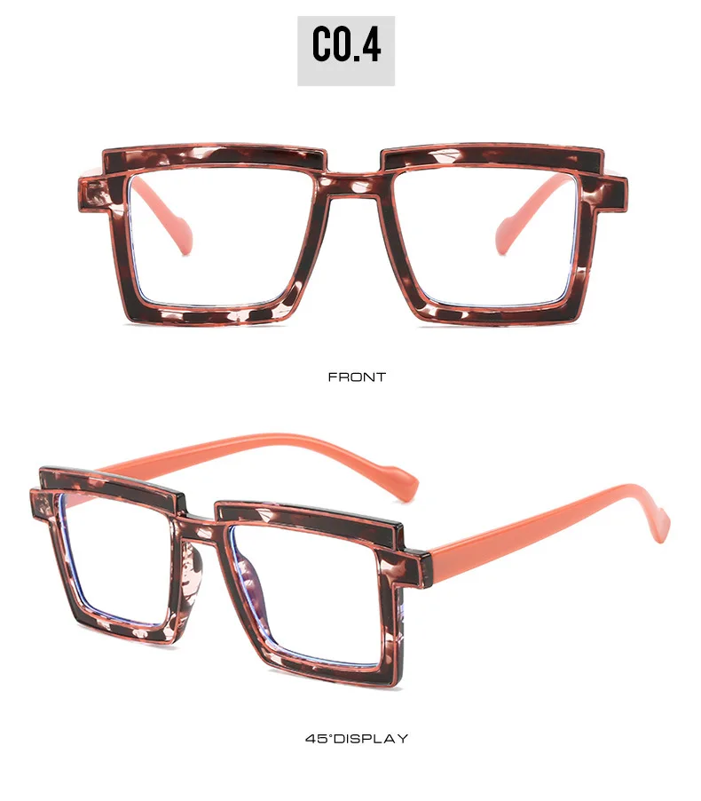 Luxus Designer Mode unregelmäßige quadratische Brille Rahmen Neon Brillen fassungen Unisex Anti Blaulicht Lese Presbyopie Brille – Detail 25