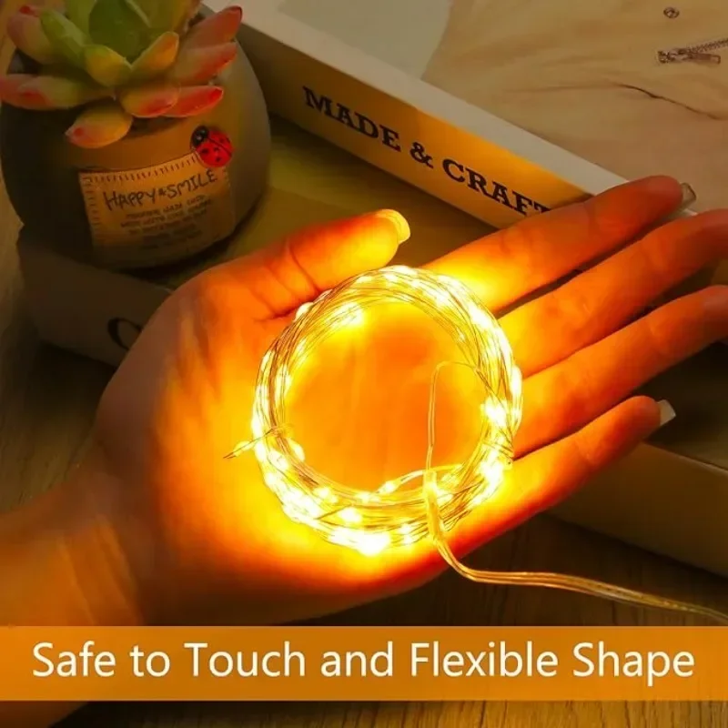 USB LED String Lights Copper Silver Wire Garland Light for Indoor Outdoor Wedding Party Tree Home Festival Garden Decoration