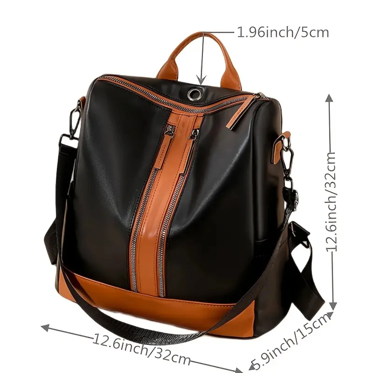 

Women's Double Zipper Backpack, Large Capacity Backpack, Travel Backpack, Daypack, Shoulder Purse