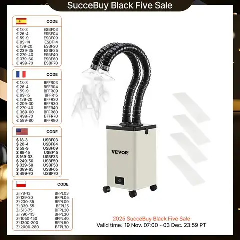 SucceBuy 80W 150W Estrattore di fumi Purificatore d'aria puro Filtri a 3 fasi Saldatore a 3 velocità Assorbitore di fumo nocivo per riparazioni di saldatura