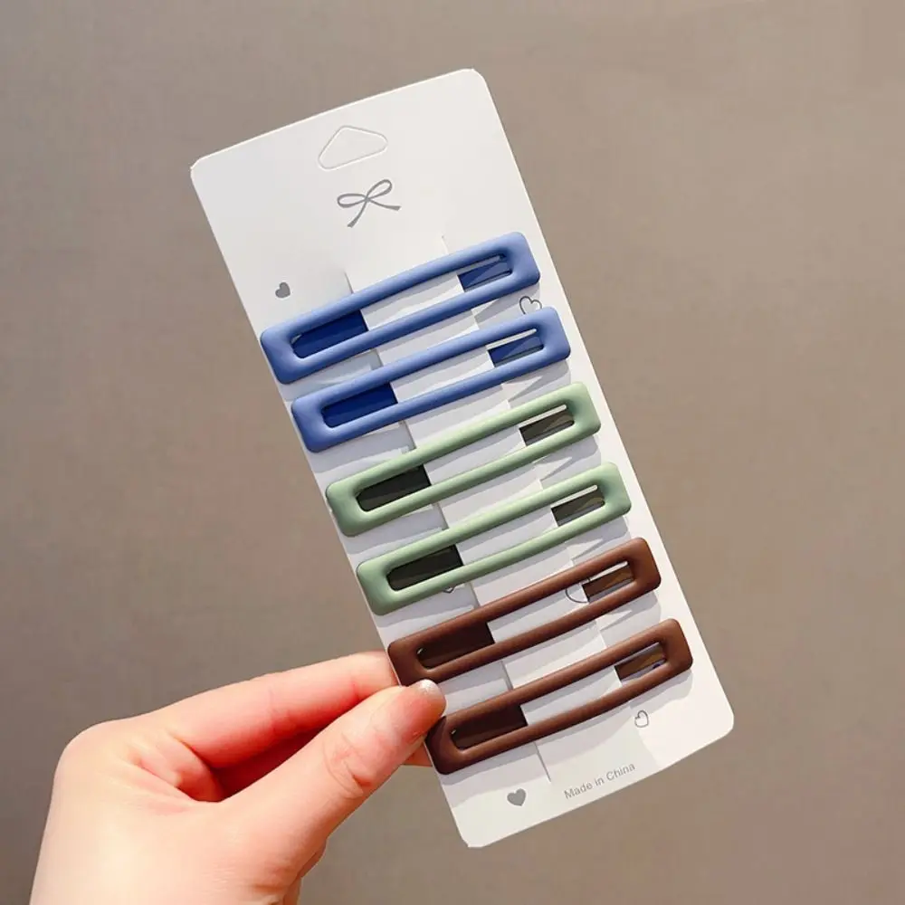 

6 шт./компл., аксессуары для волос, прямоугольные заколки в корейском стиле, однотонные заколки с геометрическим узором, заколки с геометрическим узором для девочек