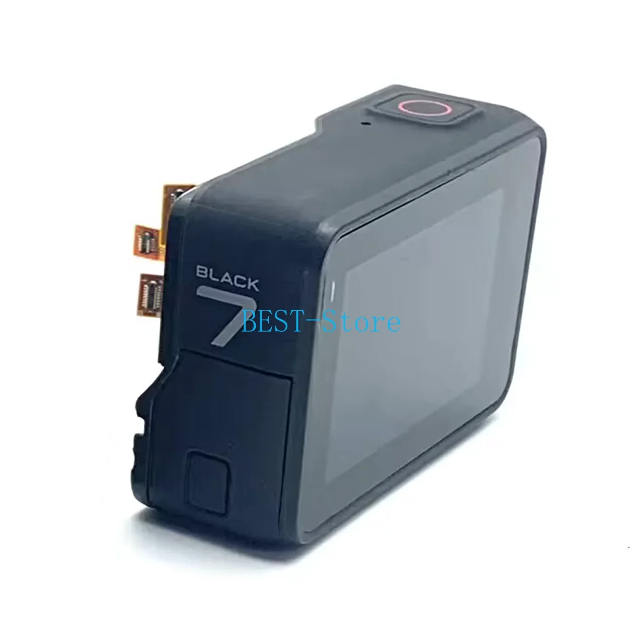 Asli untuk GoPro Hero 7 Perbaikan layar LCD belakang hitam dengan lampu latar sentuh & bingkai casing belakang penutup kotak baterai GPS bagian penuh