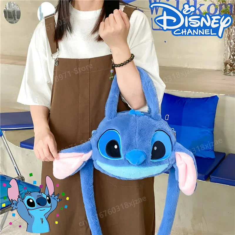 

2024 Disney Stitch Plush Bag Cartoon Kawaii Plush Toys Messenger Bags Girls Handbag Satchel Stuffed Toys Children’s Soft Gifts