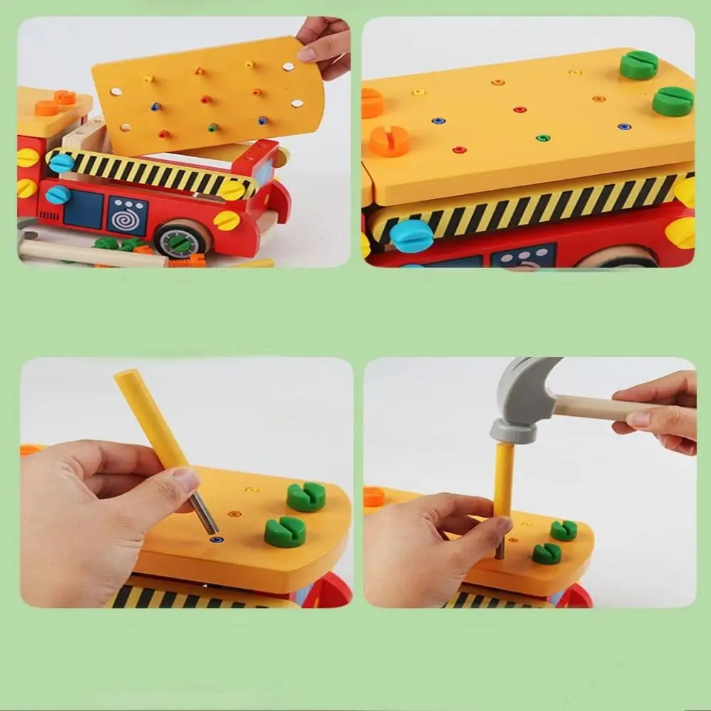 Montessori Vite Dado Giocattolo Auto Gioca Strumenti per viti Funzione di commutazione Bambini 3D Occupato Bordo Abilità Formazione Scheda sensoriale