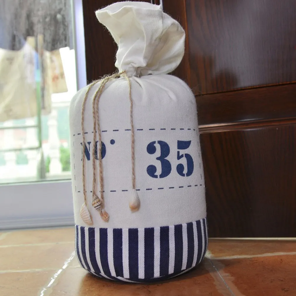 Sand-Filled Cloth Door Stopper – Mediterranean Style, Anti-Slip Safety Stop for Home, Office & Classroom