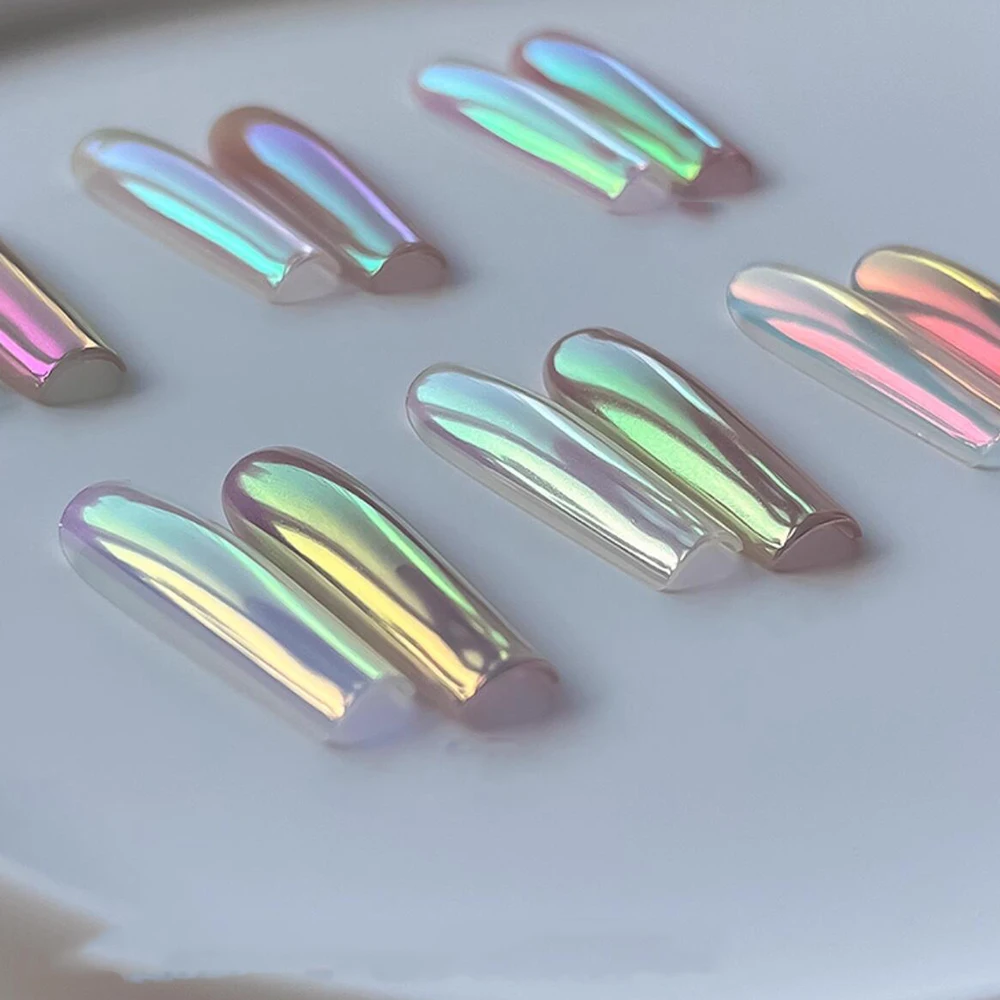 1 Pot 0.02G Dromerige Zeemeermin Nail Wrijven Poeder 6 Kleuren Aurora Magische Spiegel Nagels Chrome Pigment Neon Glitter manicure Decoratie #