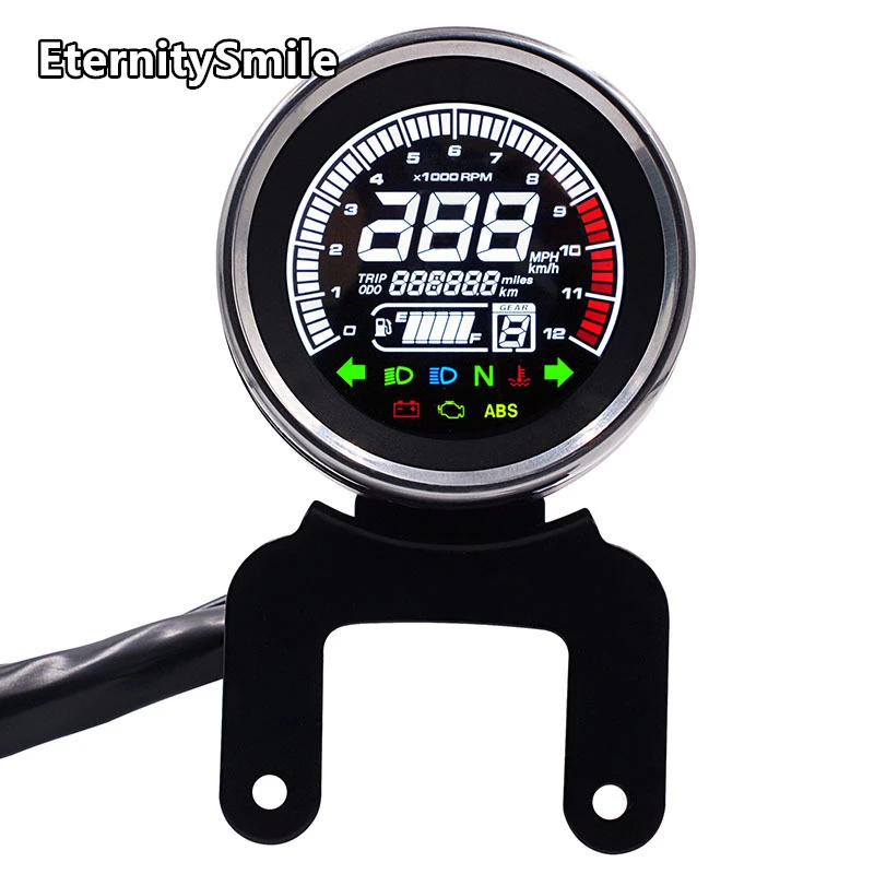 

RACEPRO Motorcycle Parts Accessories LED Round Multi-functional Gauges Instruments Digital Odometer Tachometer Tachometer