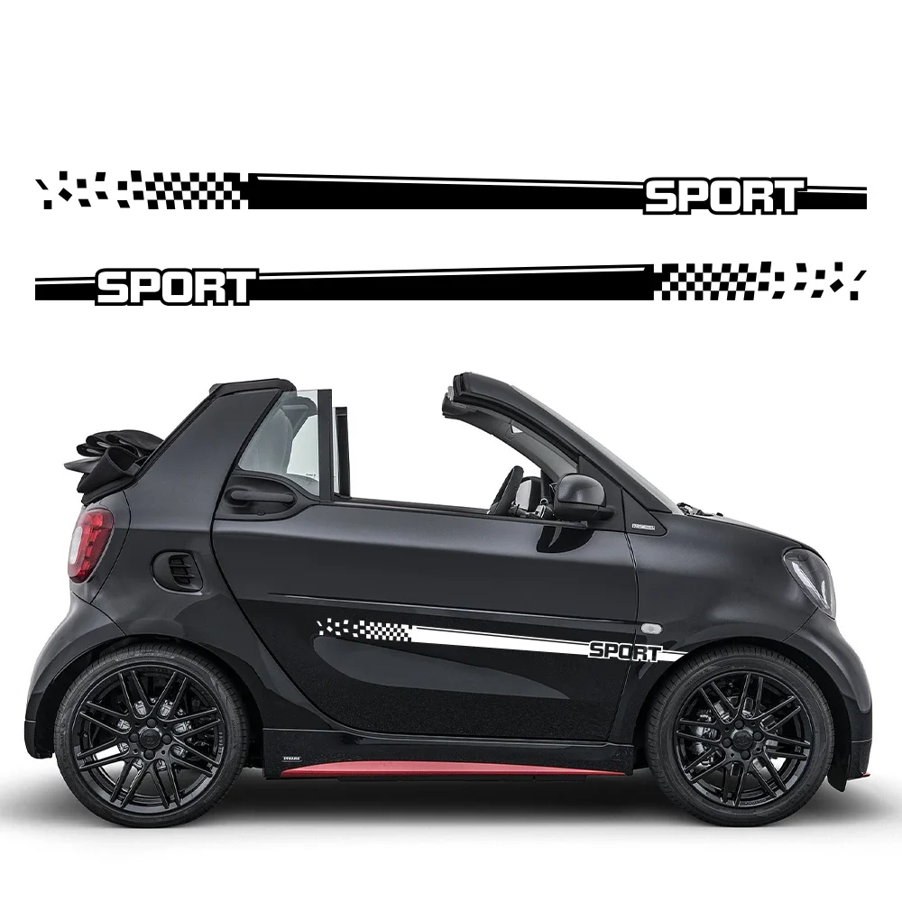 Car Side Stripes Stickers Vinyl Film Auto Decor Decals For Mercedes Benz Smart Fortwo Forfour 453 451 Tuning Accessories