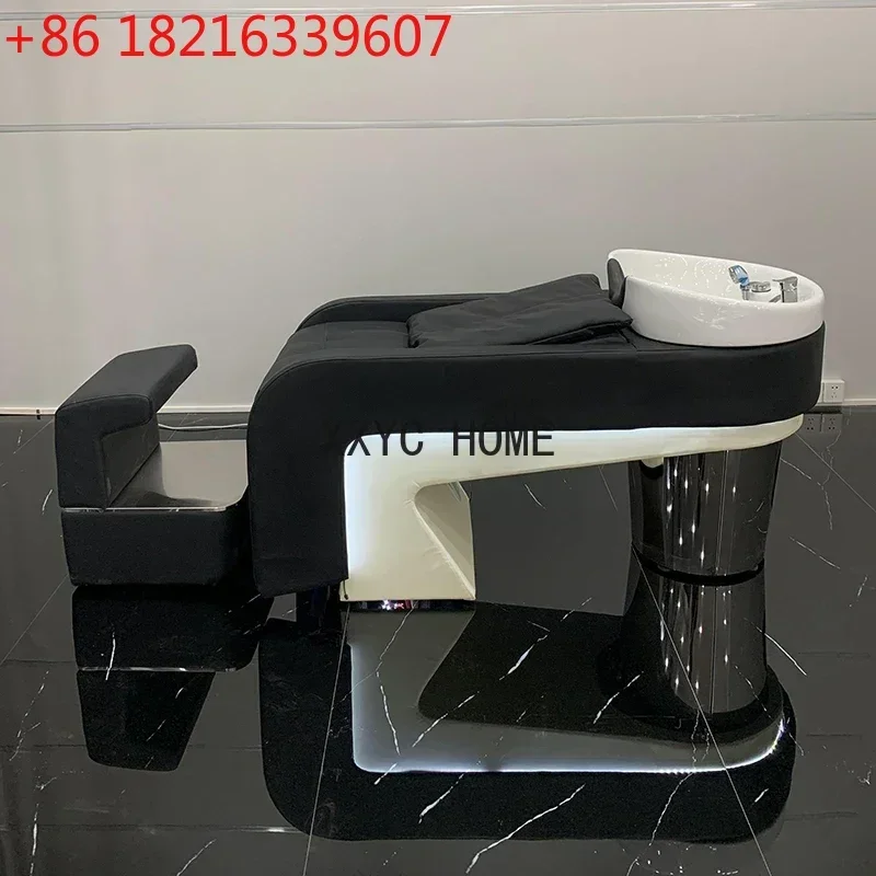 Hair Dedicated Affordable Luxury Style Barber Shop Fiberglass Ceramic Basin Shampoo Chair