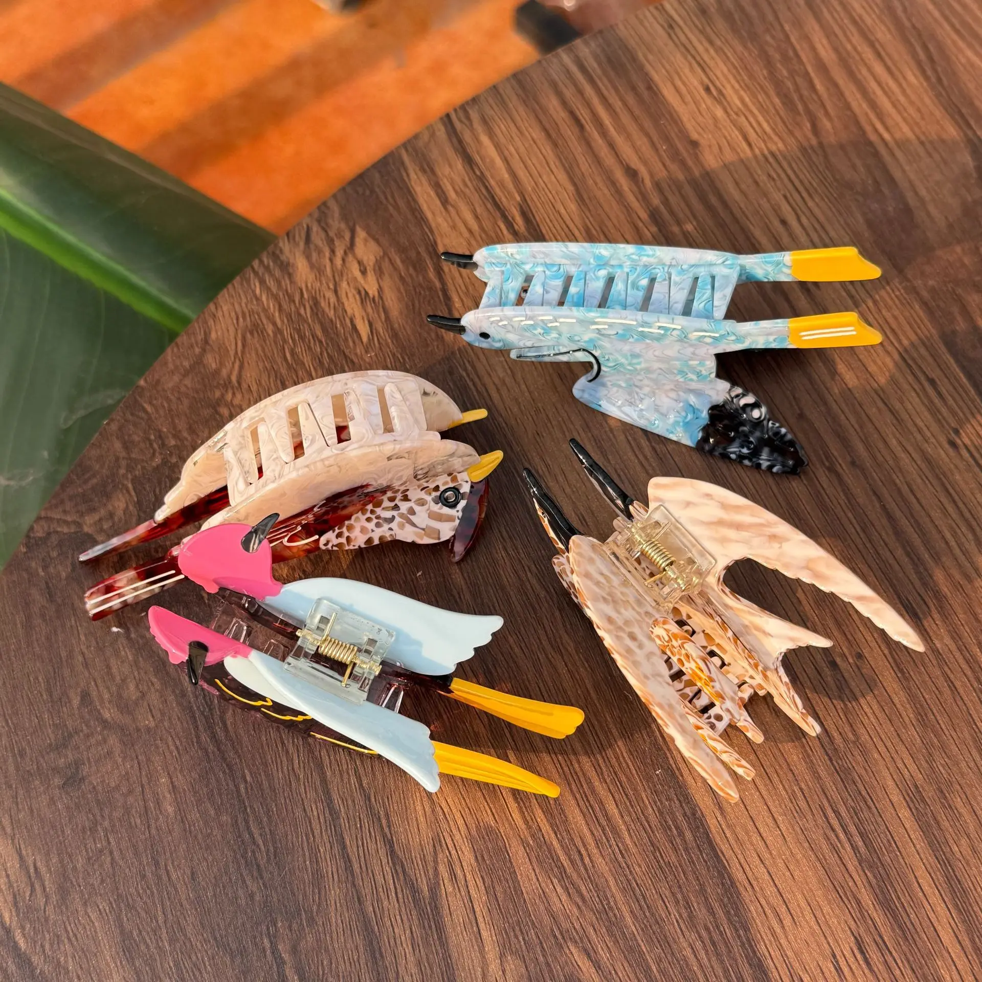 DS lindo dibujo animado loro golondrina acetato pelo garra Animal pájaro serie garra Clips cangrejo pinzas para el cabello accesorios para el cabello para mujeres niñas