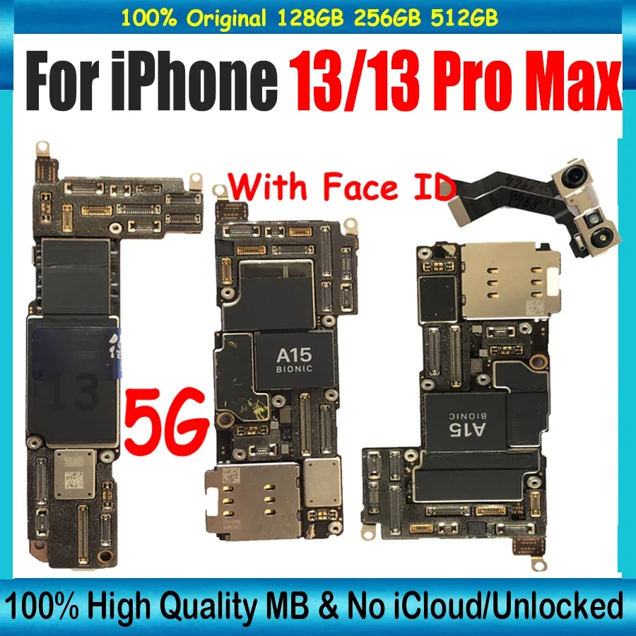 Clean iCloud Unlocked For iPhone 13 Pro Max Motherboard With Face