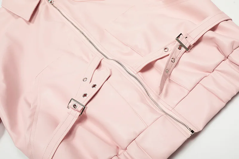 Donne Rivetto PU Giacche di Pelle Americano Dolce Stile Fresco Amore Risvolto Abbigliamento Donna Autunno 2025 Autunno Cappotti Allentati Faux Top