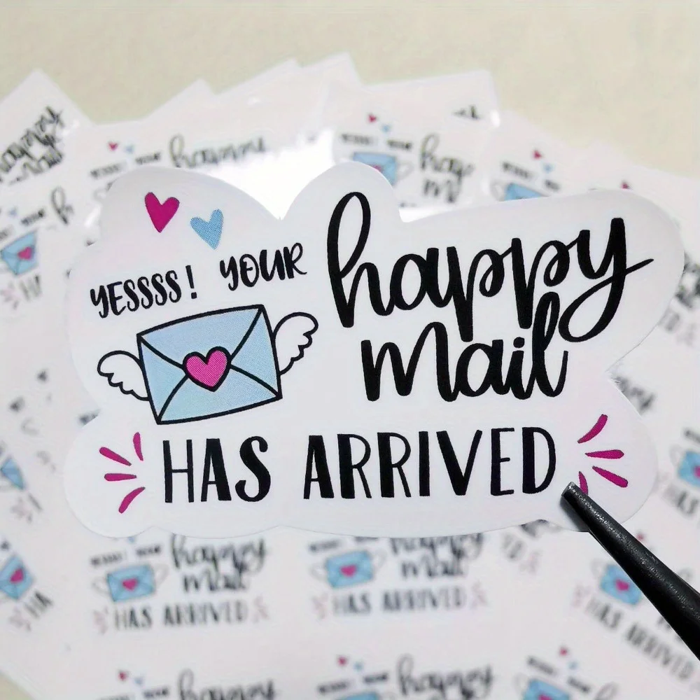 1.9inch Happy Mail Funny Small Shop Stickers Thank You Sticker Mail Packaging Sticker for Small Business 100pcs