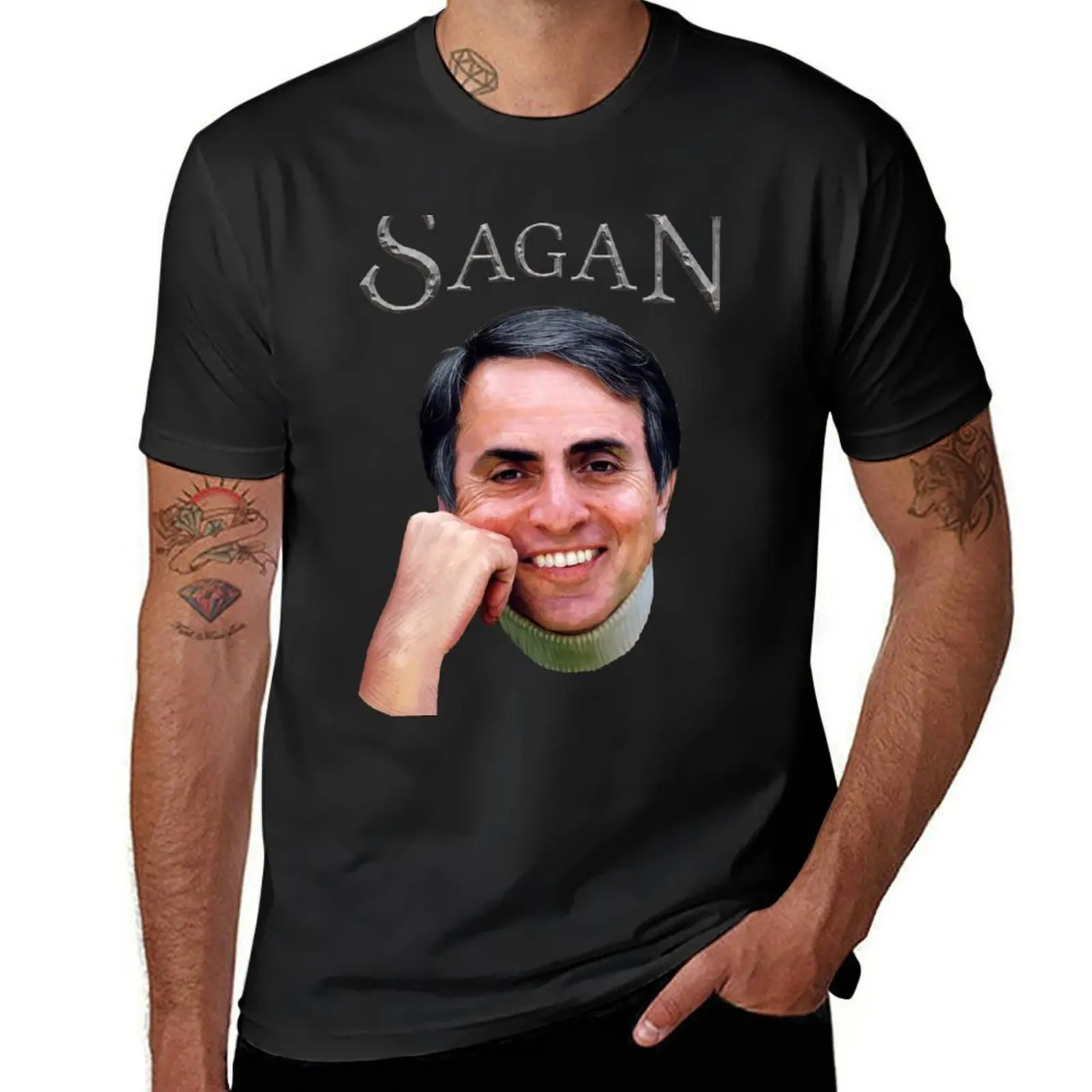 Carl Sagan T-Shirt anime oversized T-shirts for men cotton