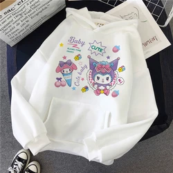 Y2k Kawaii Clothes Kuromi Sweatshirts Hoodie Sanrio Kuromi Women Manga Sweatshirt  Harajuku Female Hoodies Hoody