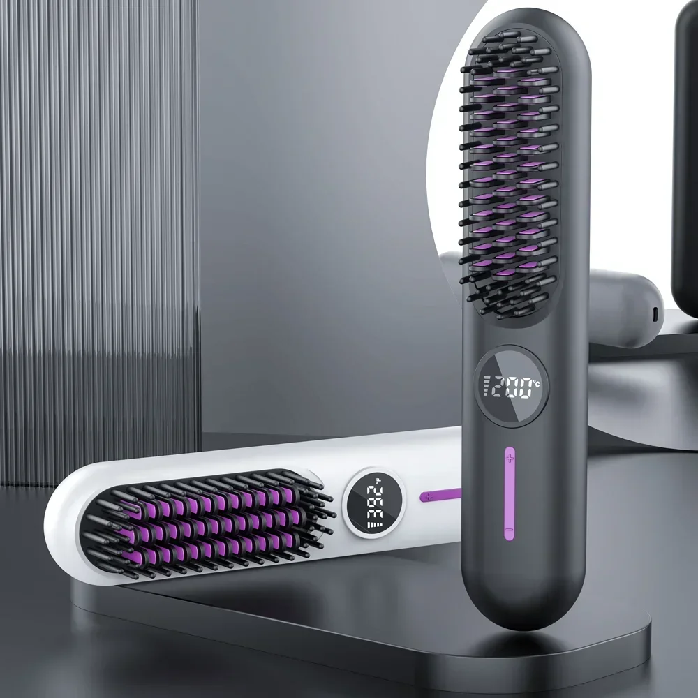 

Multifunctional Straightening Brush Electric Hot Comb with Negative Ion Technology Anti Scalding Hair Styler for Frizz Free Hair