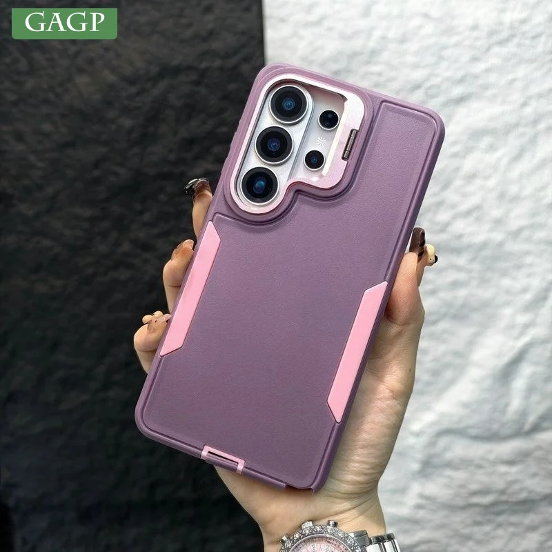 2 in 1 Acrylic Lens Ring Stand Holder Case For Samsung Galaxy S26 Ultra S24 S23 S25 FE S22 S26 Plus A57 A56 A55 A37 A36 Cover