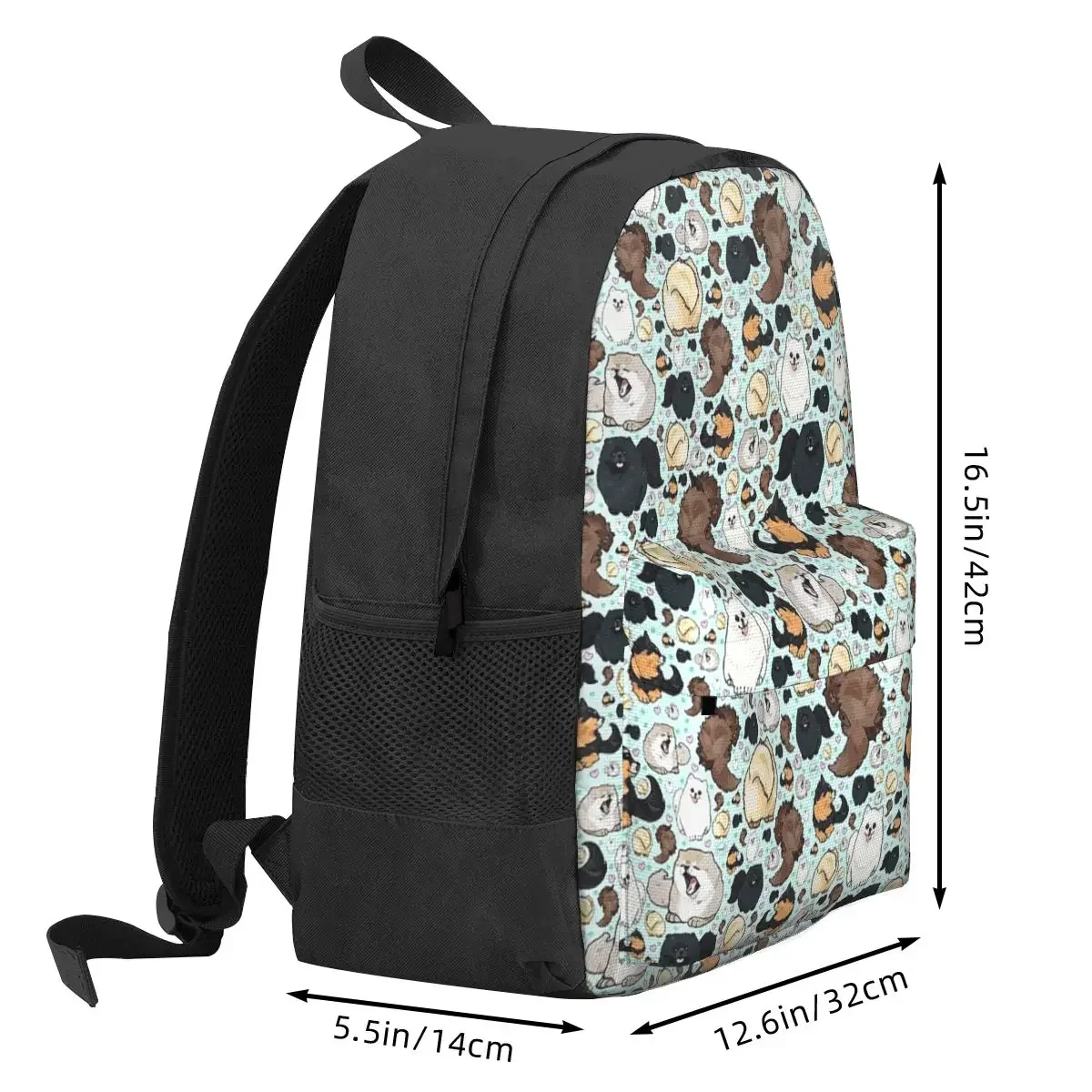 Mochilas para meninos e meninas da Pomerânia, Mochilas escolares infantis, Mochila Infantil dos Desenhos Animados, Bolsa de Ombro para Laptop, Grande Capacidade