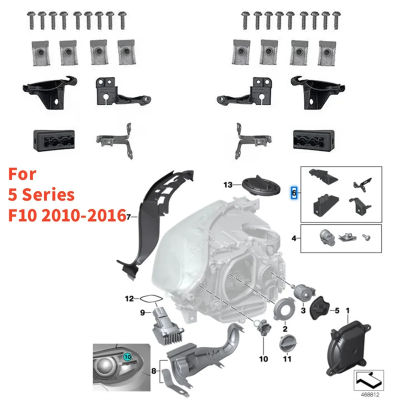 

Комплект для ремонта держателя фары, комплект для ремонта передних фар 63117343918, комплекты для ремонта кронштейна фар для GLC X253
