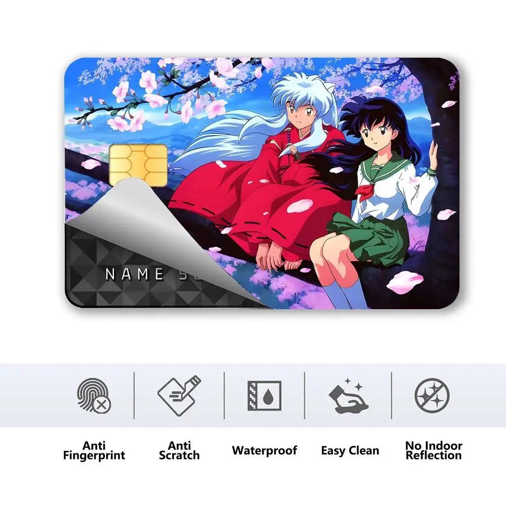 Classics I-Inuyasha Anim Card Stickers 4pcs HD Matte PVC Sticker Film Tape Skin for Credit Card Debit Card Sticker Gifts