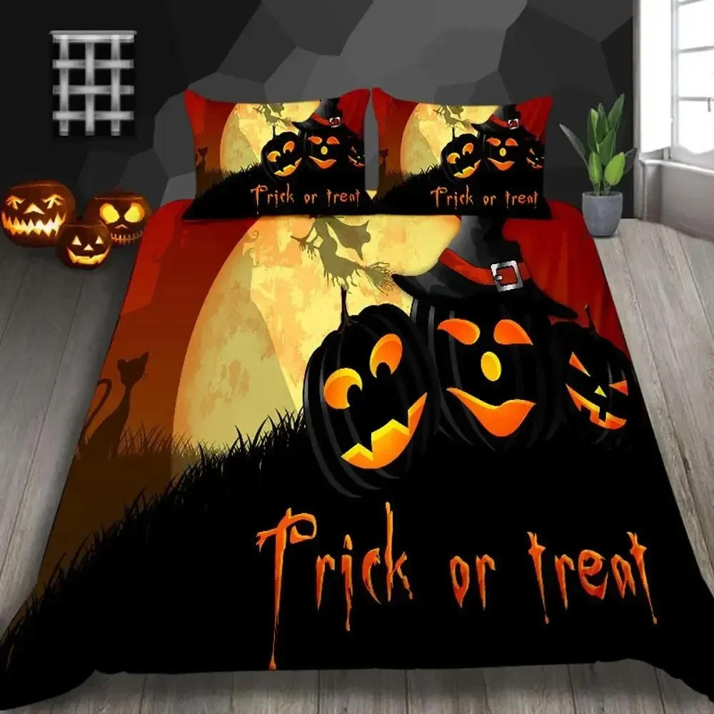 

3D Print Halloween Duvet Cover Set Thumbedding Decor Mysterious Forest Bedding Set Polyester Double Queen King Size Quilt Cover