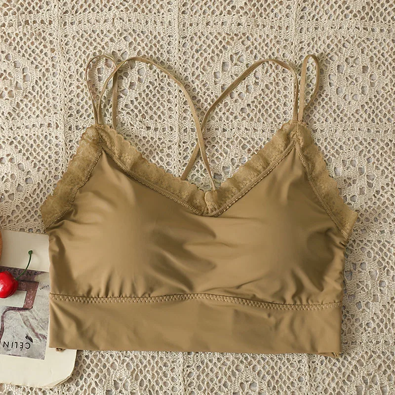 Rin Confa Women Lace Bras Come Wrapped Chest Render More Students Female Beauty BackLace Stitching Color Underwear Top Women
