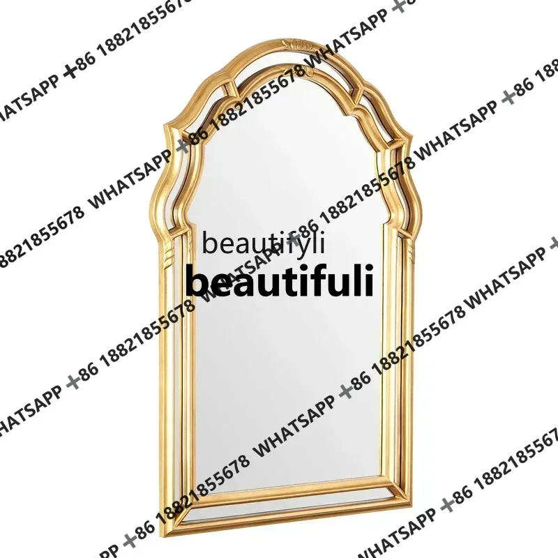 xx1Bathroom wall hanging makeup dressing mirror  American retro secret mirror background wall living room decorative mirror