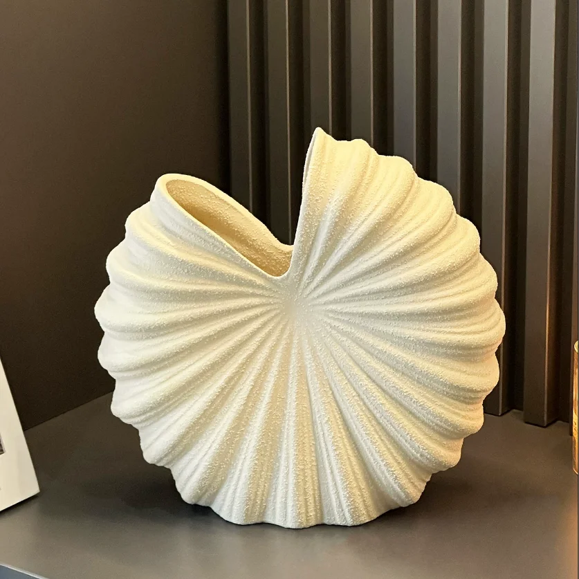 Ceramic Vase Shape Semicircle Nautilus Snail Ceramic Handicraft Ornaments Flower Arrangement Home Decoration Accessories