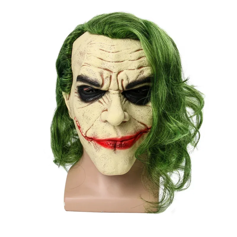 Máscara de payaso del Joker, accesorios de Cosplay de Halloween, máscaras de látex para adultos, fiesta de vacaciones, Carnaval, actuación, Video, película, broma, miedo