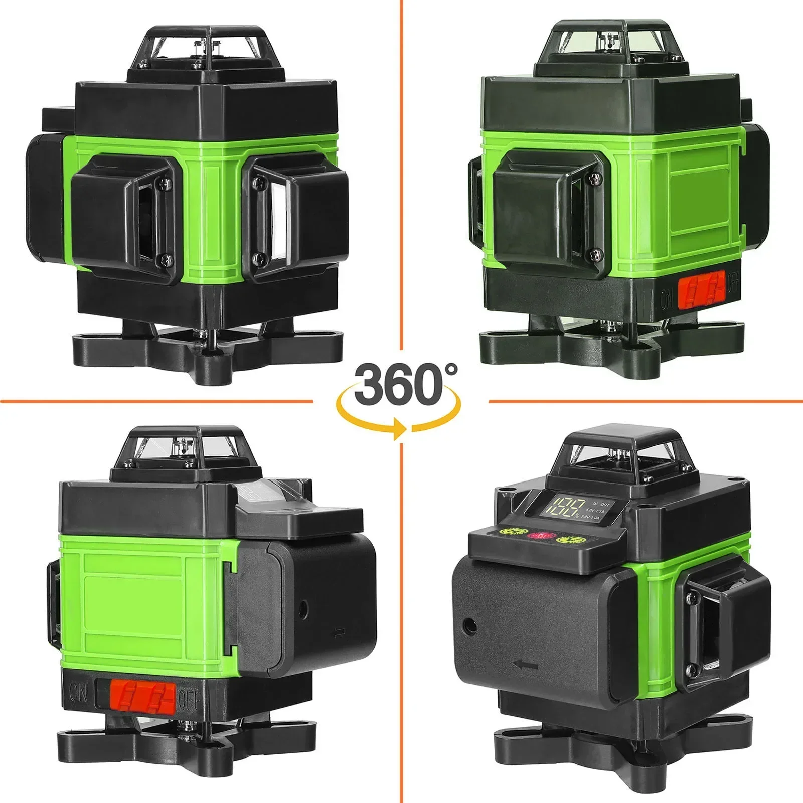 Imagem -02 - Nível a Laser Nível 16 Linha de Controle Remoto 360 Auto-nivelamento Horizontal Vertical Feixe Verde Nível Laser 4d Ferramentas Domésticas