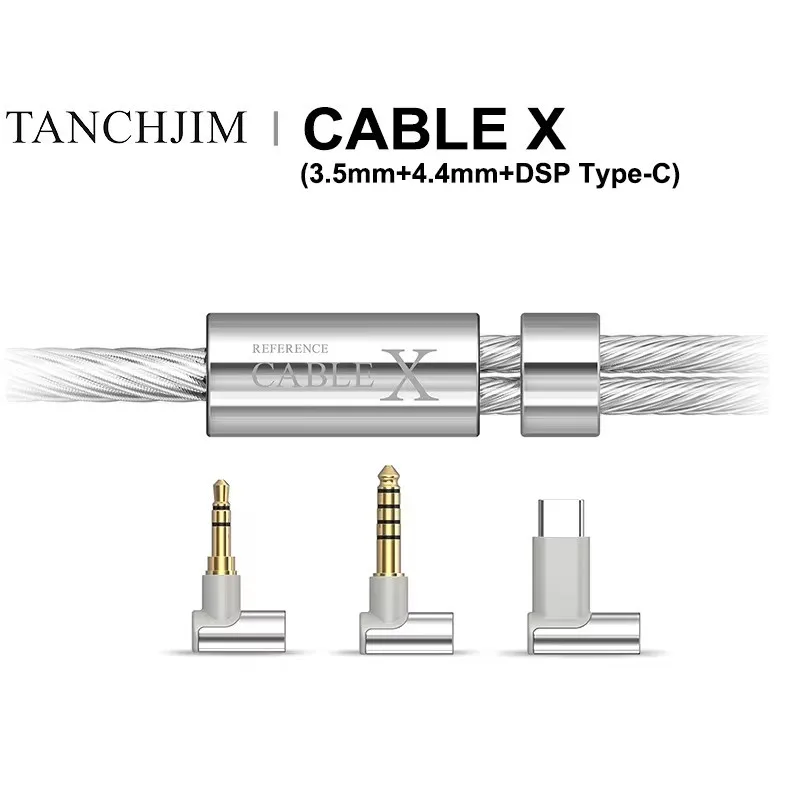 

Кабель TANCHJIM X обновленный кабель для наушников с серебряным медным сплавом 0,78 мм с 3 штекерами 3,5 мм/4,4 мм/DSP Type-C