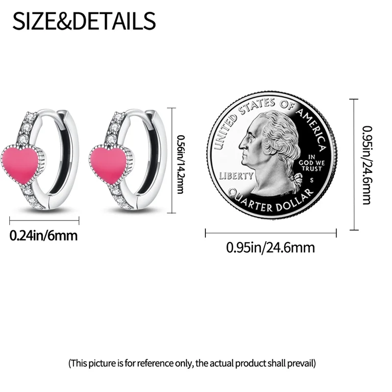 2024 نمط جديد فضة S925 اللون على شكل قلب أقراط وحلقات الأذن بسيطة غرامة مجوهرات النساء الفتيات موضة حفلة هدية