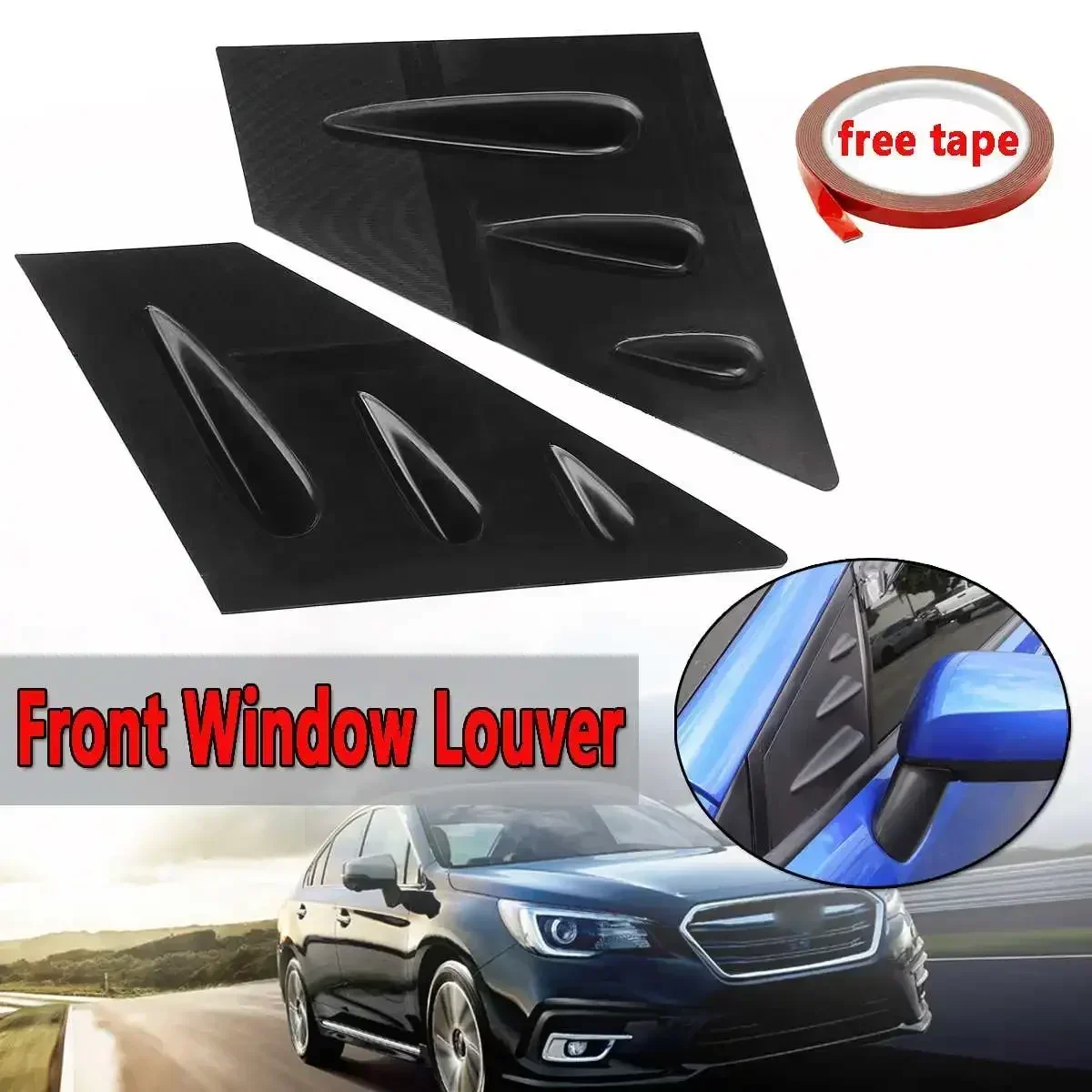 ABS Plastic 2pcs Car Side Vent Window Louver Trim For Subaru WRX STI 2015 2016 2017 2018 Window Louver Scoop Cover Vent Body Kit