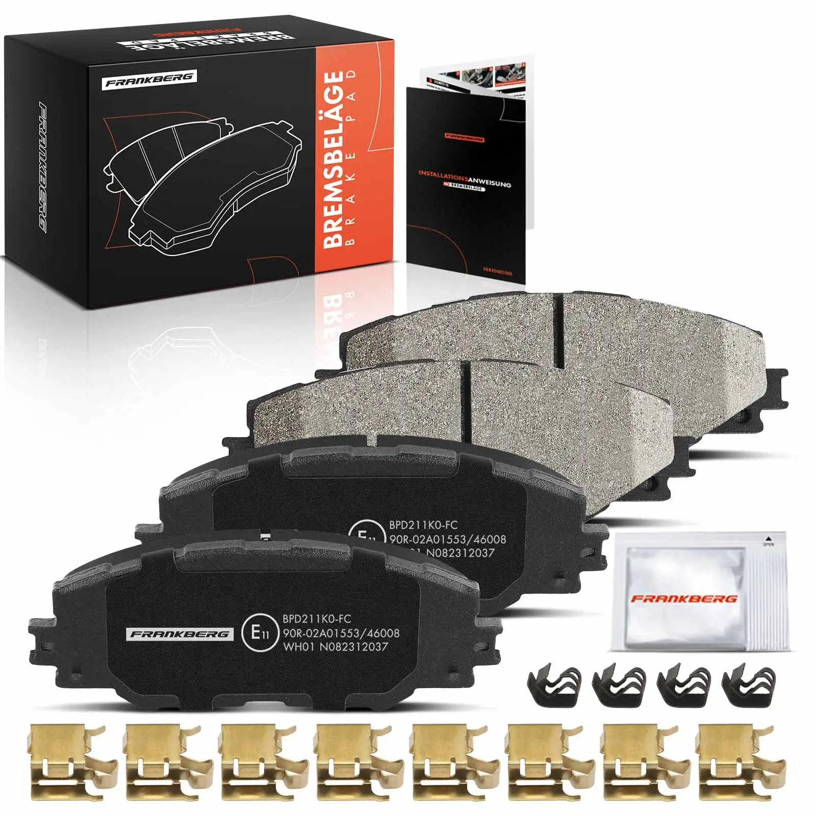 Plaquettes de frein Frankberg 4x pour essieu avant Toyota Auris Combi Mirai Prius Plus Van RAV 4 III IV Bj à partir de 2005 044650R031 0446542180