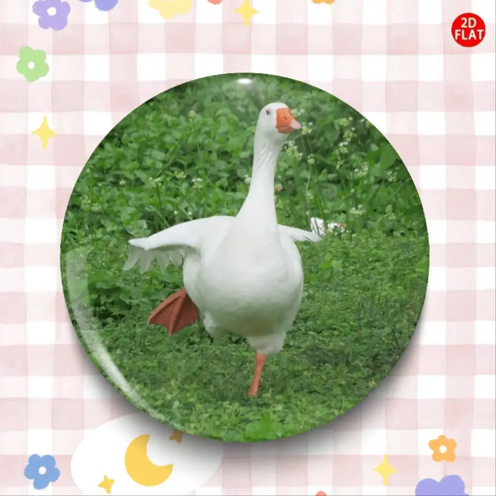 2D Flat Happy Duck Brooch Pin Badge Classic Stylish for Jeans Clothing Backpack Hat Collectible Gift for Holiday S