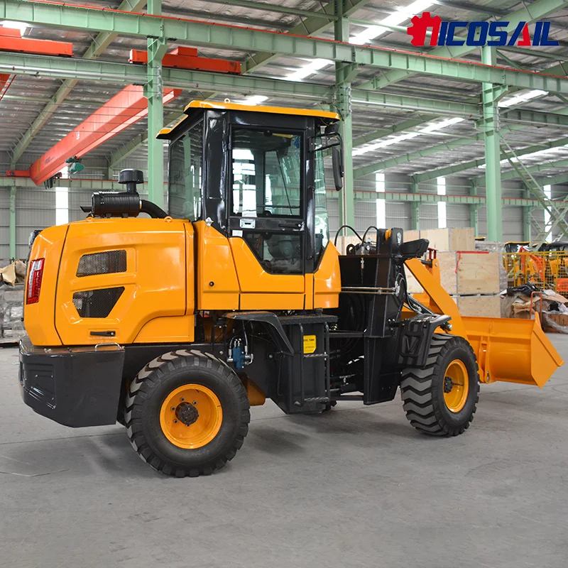 حفارة جرافة صغيرة جديدة تمامًا مع محرك 4 × 4 مرفق دلو تحميل بمقياس 1 طن - أفضل بيع لودر حفار صغير في الصين