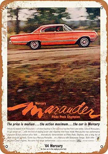  Metal Tin Sign 8x12 Inch 1964 Mercury Marauder Vintage Look Metal Sign