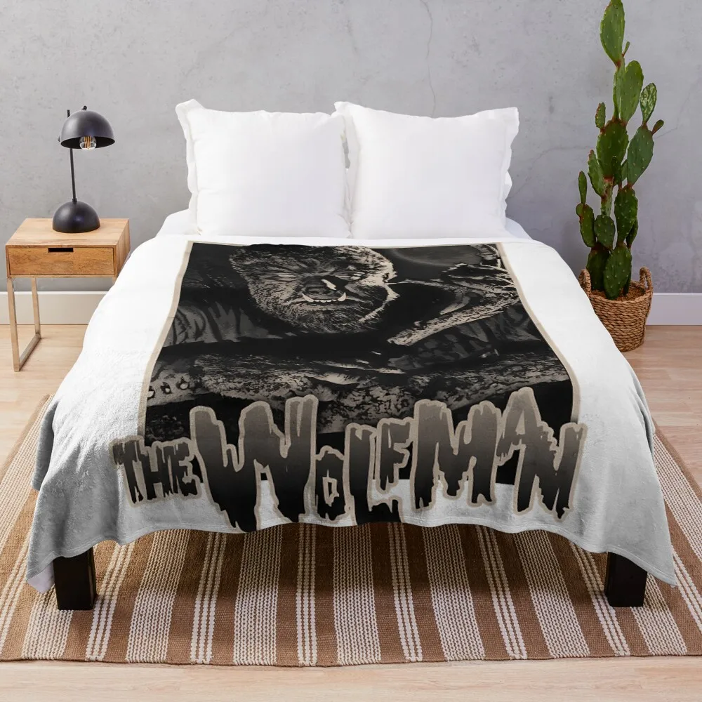 

The Wolfman, wolfman, wolf man, werewolf Throw Blanket Sofa Throw funny gift blankets and throws Flannel Blankets