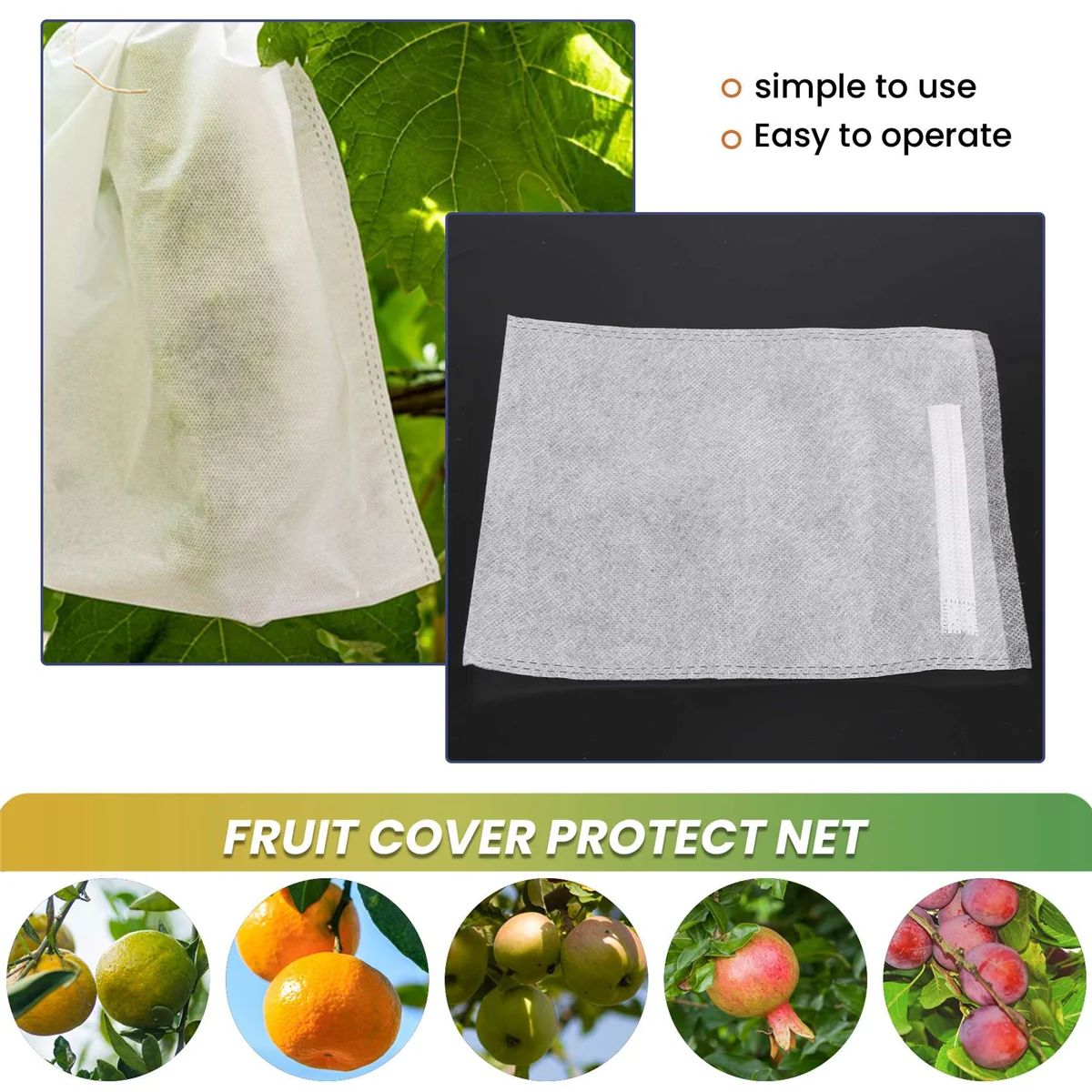 100PCS Garden Plant Fruit Cover Protect Net Mesh Bag Against Insect Bird