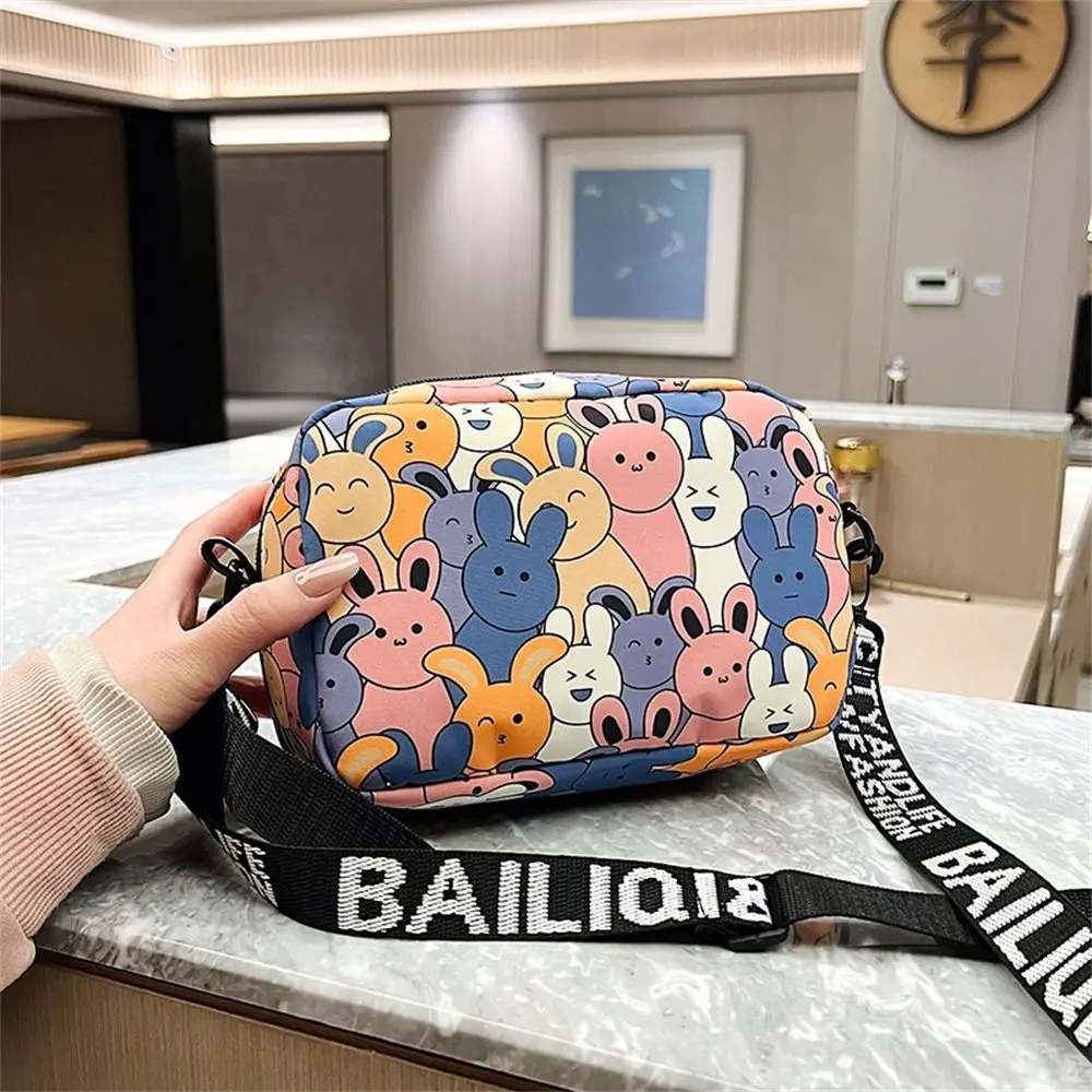 Fashion Oxford Shoulder Bags Cute Cartoon Rabbit Messenger Bags Large Capacity Crossbody Bags Ladies Small Square Bag Handbags