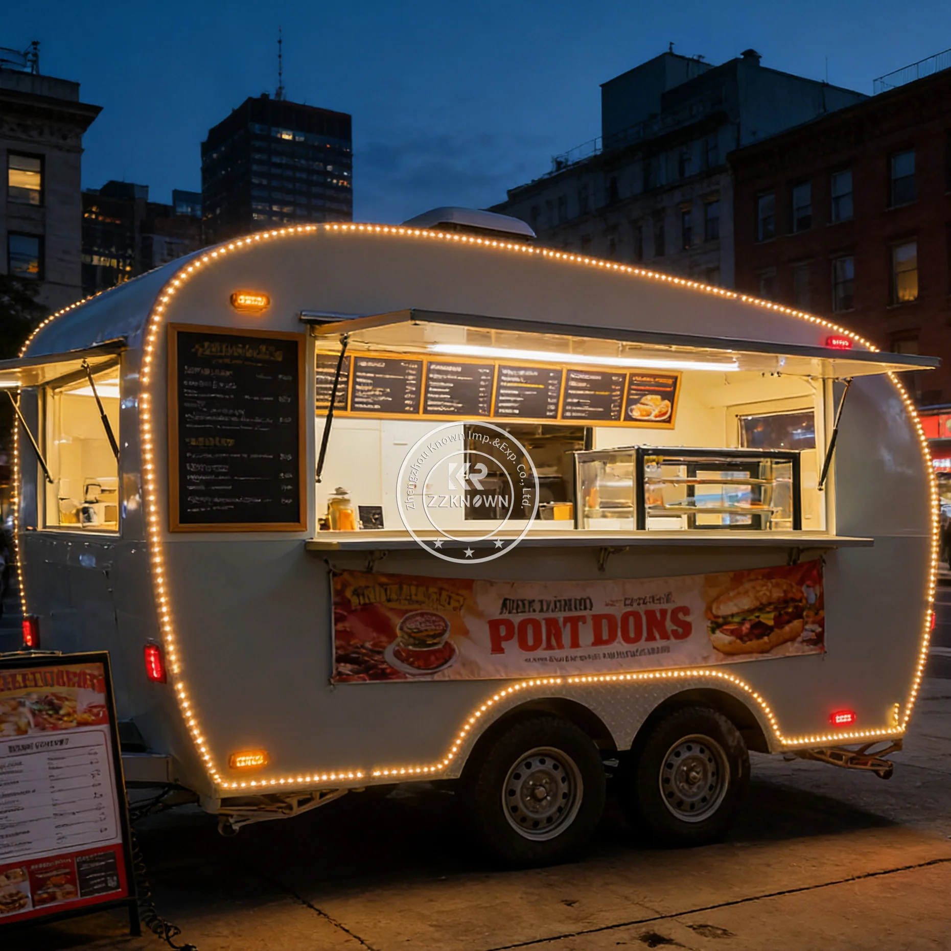 Commercial Taco Street Food Truck Fully Equipped Burger Hot Dog Truck Food Trailer with Kitchen Equipment