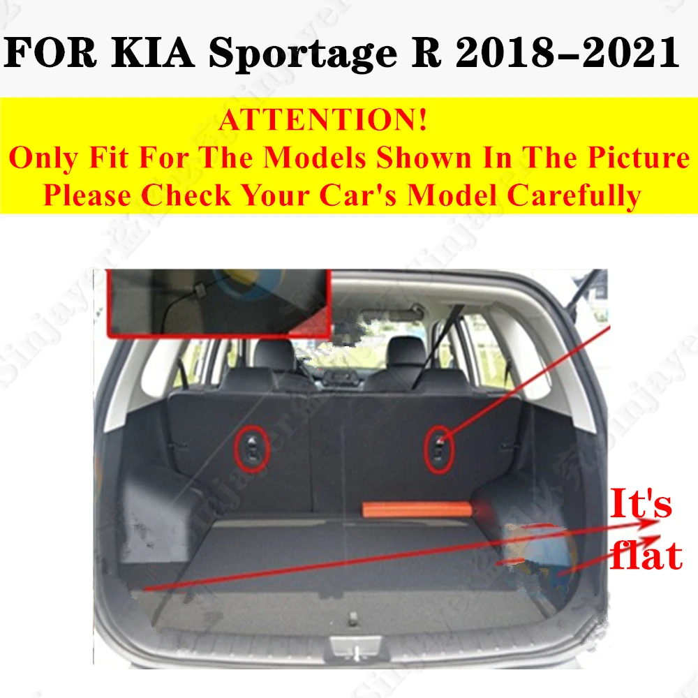 Car Trunk Mat For KIA Sportage R 2018 2019 2020 2021 Rear Cargo Cover Carpet Liner Tail Interior Vehicles Parts Boot Luggage Pad