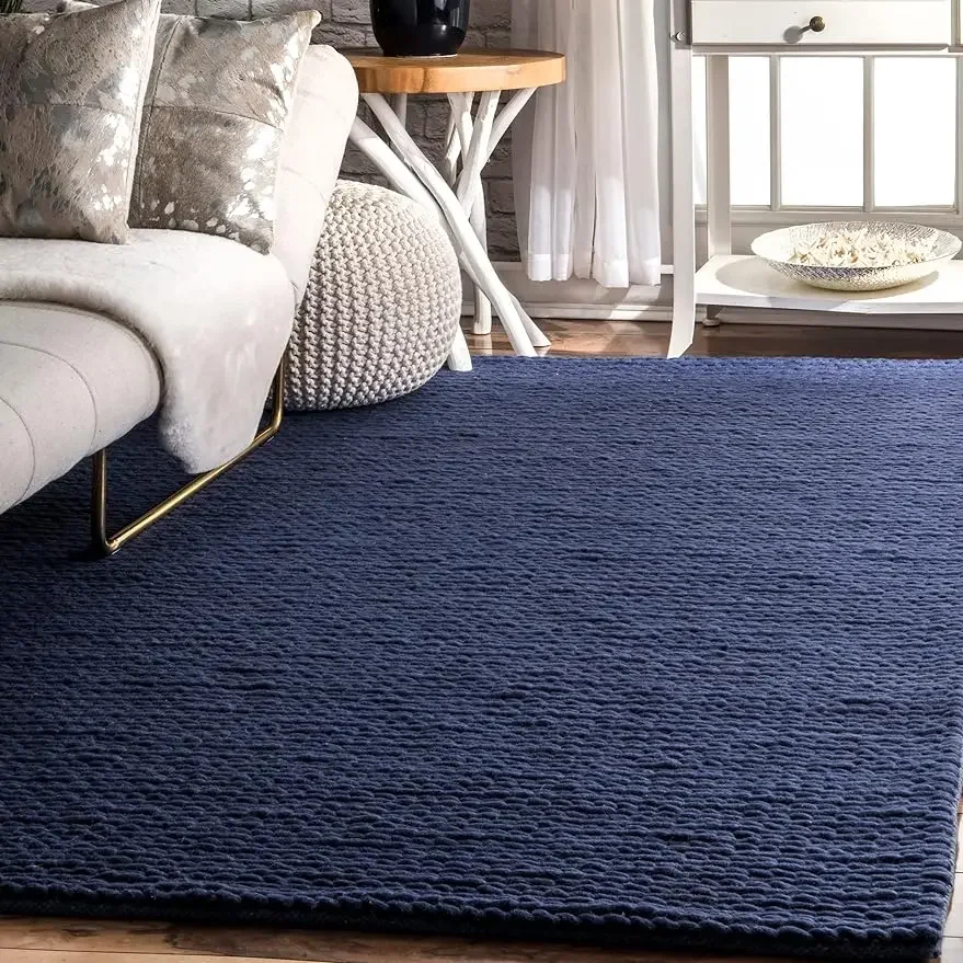 

nuLOOM Penelope Braided Wool Area Rug, 6' x 9', Navy