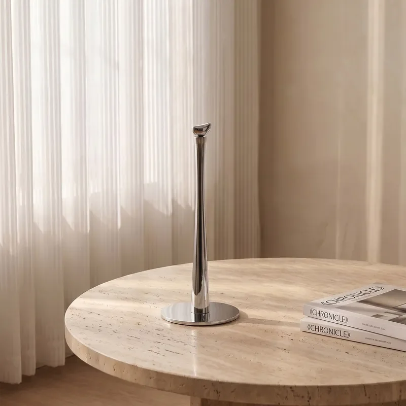 Light luxury mirror stainless steel vertical kitchen tissue rack, creative beast top shape dining table roll paper rack,