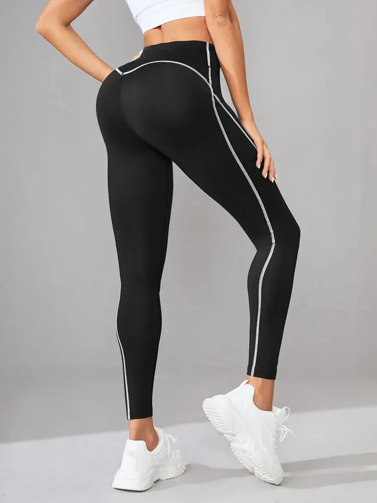 Women Solid Color Yoga Leggings Comfy High Waist Quick Dry Sports Pants Fitness Trousers Gym Activewear Push Up Leggings