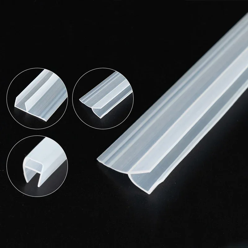 h/F/U Shape Glass Seal Strip Silicone Shower Room Door Window Glass Seal Strip Waterproof Weatherstrip For 6/8/10/12mm Glass