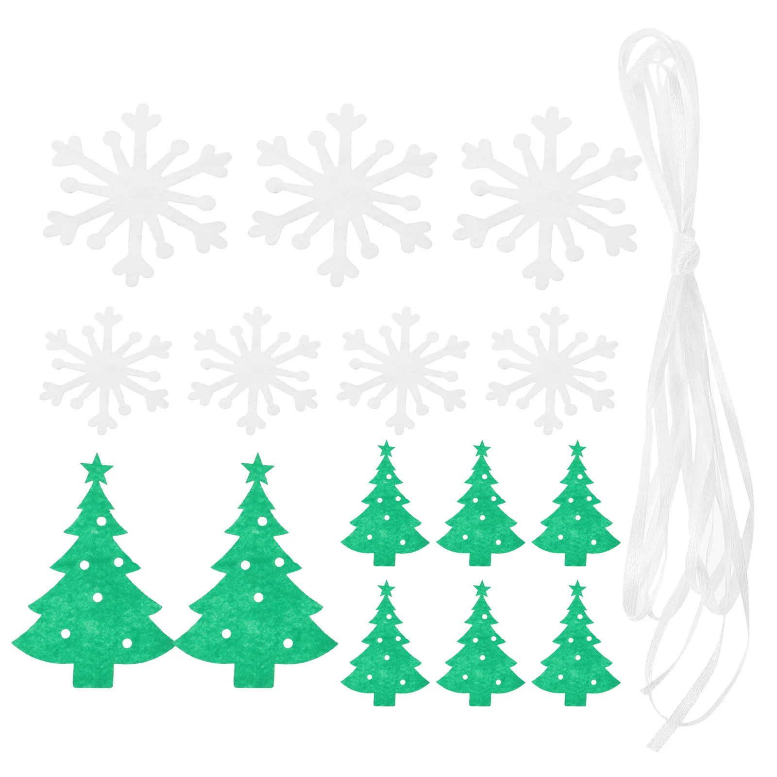 

2Pcs Snowflake Christmas Tree Hanging Garland Banner Green White Party Decoration Home Festive Backdrop Ornaments