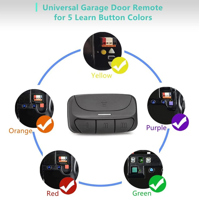 Universal Garage Remote 310 315 390MHZ 433mhz Garage Door Commands For 893MAX Remote Control